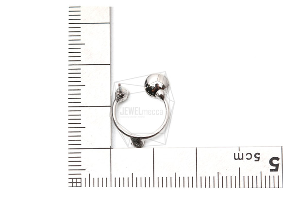ERG-1312-R [2個] CZ圓形耳環，CZ固定圓形耳釘 第5張的照片