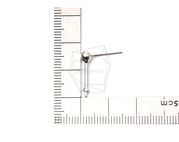ERG-1313-R【4個入り】ボールバーピアス /Ball Bar Earring Post 5枚目の画像