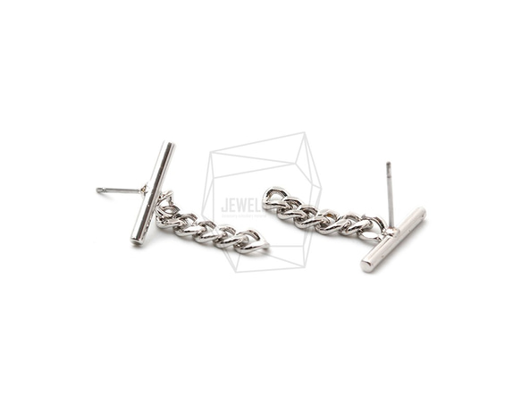 ERG-1314-R【2個入り】ボールチェーンピアス /Ball Chain Earring Post 3枚目の画像