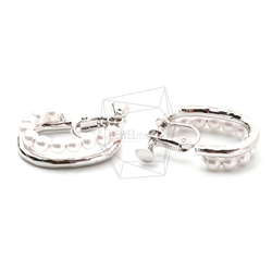 ERG-1310-R [2件]珍珠L形耳環/螺絲彈簧，珍珠L形無 第3張的照片
