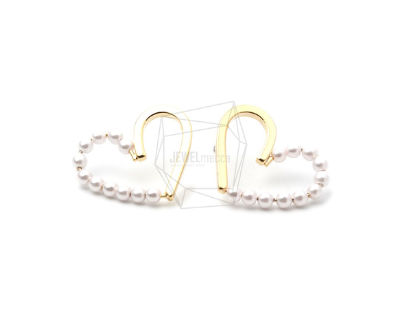 ERG-1316-G【2個入り】パールハート ピアス ,Pearl heart Post Earring 1枚目の画像