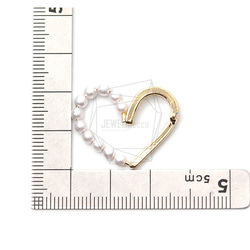 ERG-1316-G【2個入り】パールハート ピアス ,Pearl heart Post Earring 4枚目の画像