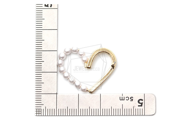 ERG-1316-G【2個入り】パールハート ピアス ,Pearl heart Post Earring 4枚目の画像