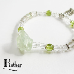 -Prehnite&Peridotブレスレット- 2枚目の画像