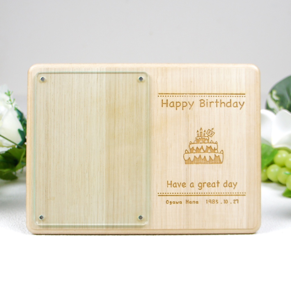 【誕生日プレゼント】名入れコレノバのフォトフレーム Aタイプ【ケーキデザイン】　ギフト