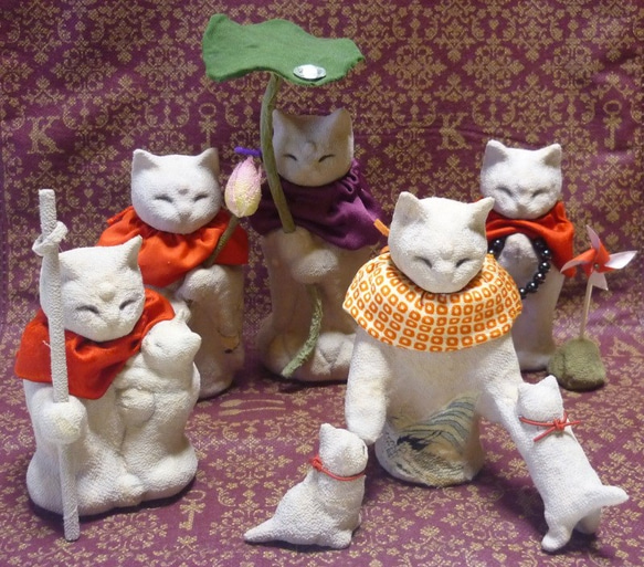 猫地蔵物語　猫の子安地蔵座像　江戸縮緬 8枚目の画像