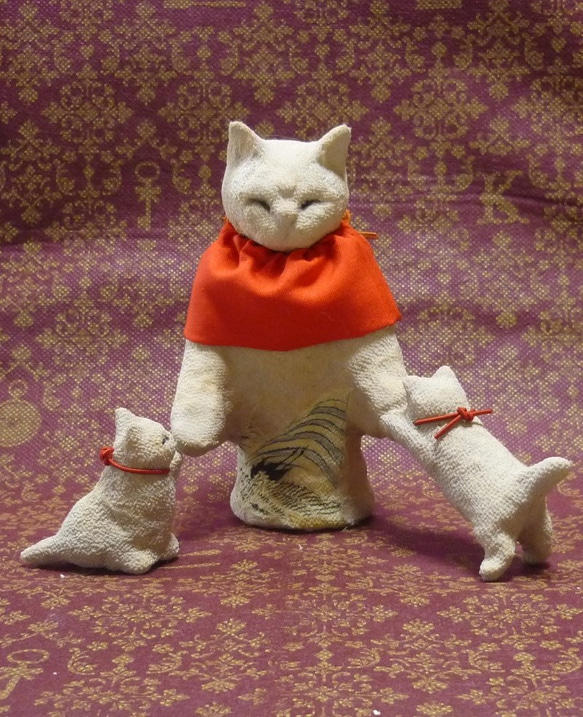 猫地蔵物語 猫の子安地蔵立像 江戸縮緬 その他人形 ねこ工房ふぉ