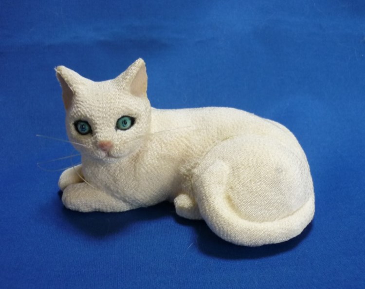 白猫 L L Lサイズ 白猫ちゃん 猫 ふわふわ 置物 受注商品 羊毛
