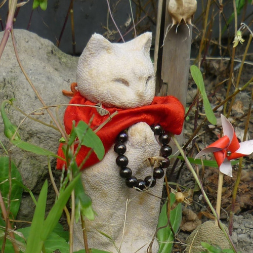 猫地蔵物語 風車と合掌猫地蔵様 江戸縮緬 その他置物 ねこ工房ふぉれす