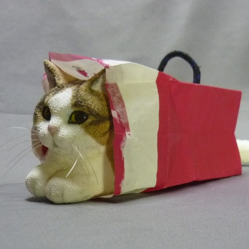 A様オーダー品 紙袋に飛び込む猫さん その他人形 ねこ工房ふぉれすと 