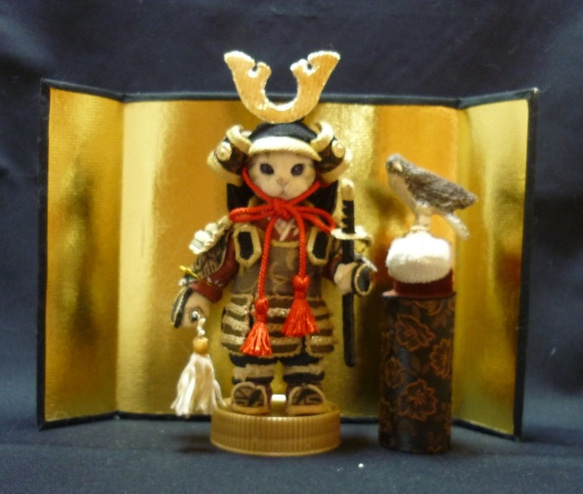 端午の節句　五月人形　猫武者人形 2枚目の画像