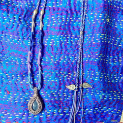 ラブラドライト 天然石マクラメ編みネックレス 2枚目の画像