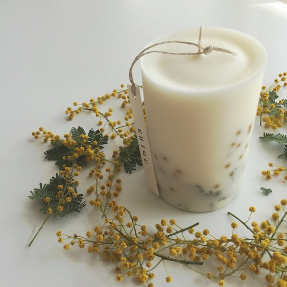 ミモザ　春色のソイキャンドル natural essential oil 2枚目の画像