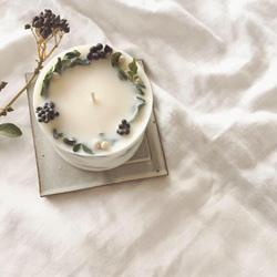 floral wreath soy candle 1枚目の画像