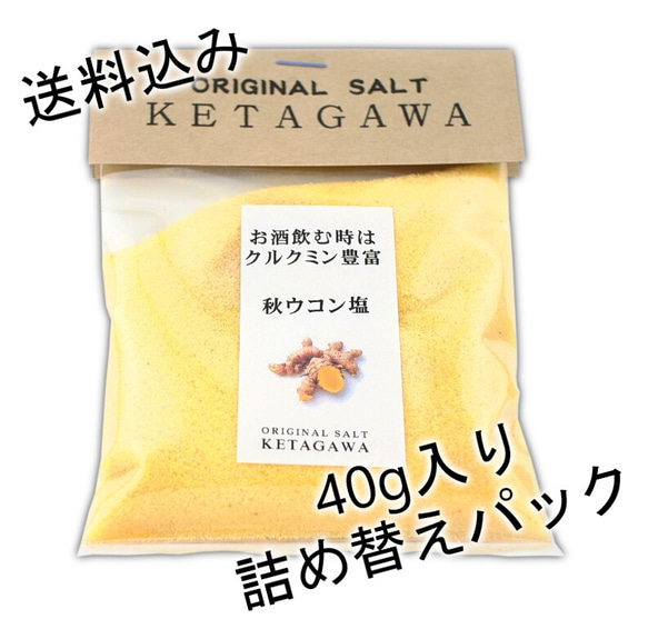 【送料込み】【お得な大容量❗️】秋ウコン塩詰め替えパウチパック 1枚目の画像