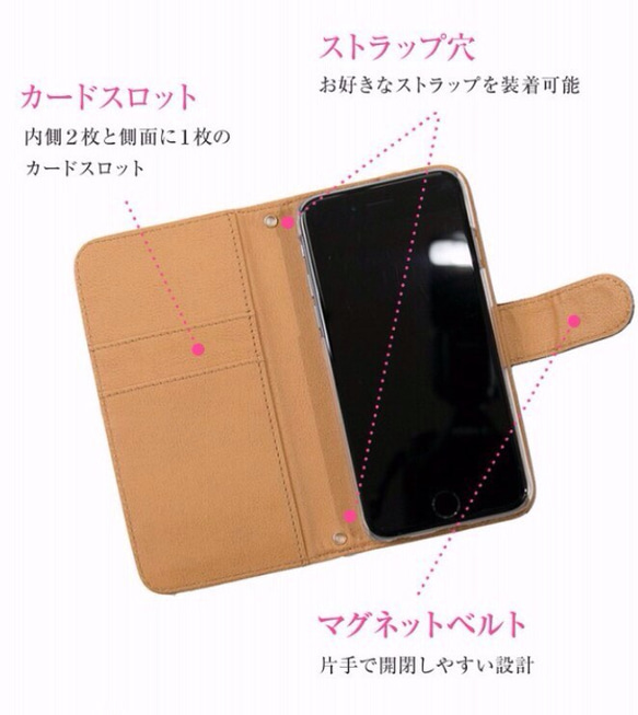 お洒落 デザイン スマホケース 送料無料 手帳型ケース iPhoneケース AQUOSケース カバー 4枚目の画像