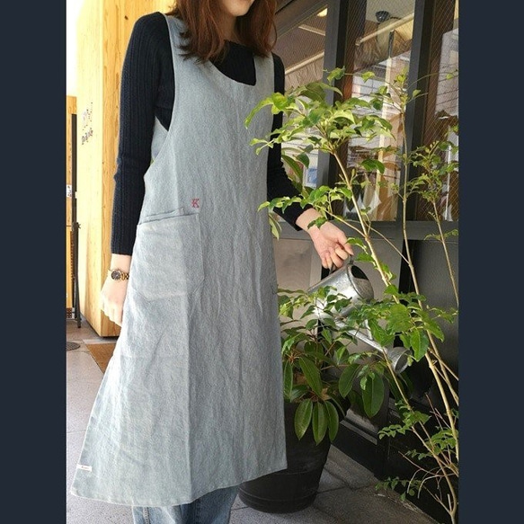 日本製 kapoc タバード カポック 麻 リネン エプロン おしゃれ TB-001