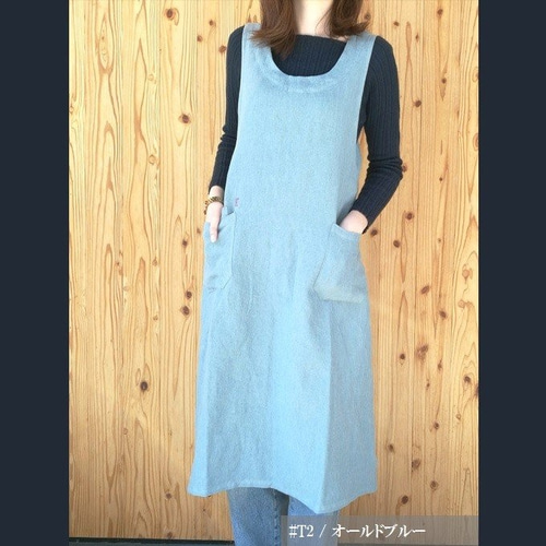 日本製 kapoc タバード カポック 麻 リネン エプロン おしゃれ