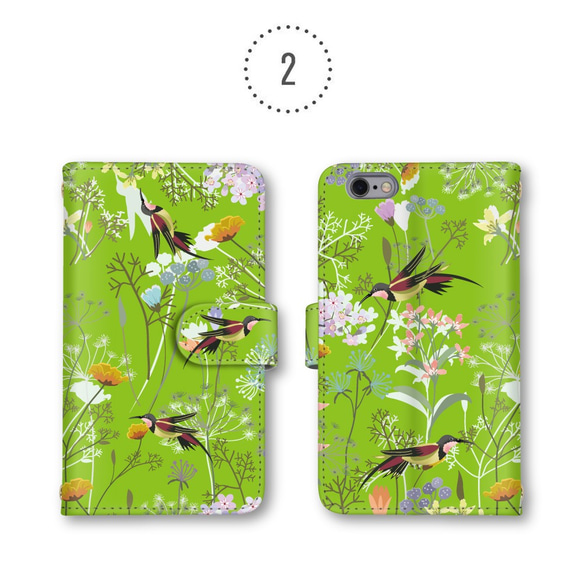 鳥 植物 スマホケース 手帳型 ほぼ全機種対応 ミラー スマホカバー Galaxy AQUOS iPhone 3枚目の画像