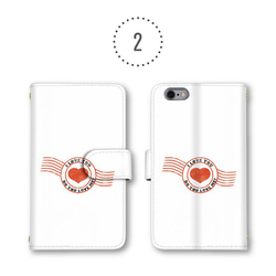 英字 LOVE ハート スマホケース 手帳型ケース スマホカバー ほぼ全機種製作可能 iPhone android 3枚目の画像