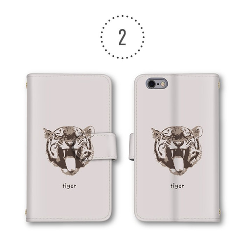 クマ 英字 Tiger スマホケース 手帳型ケース スマホカバー ほぼ