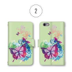 かわいい 花柄 蝶々 スマホケース 手帳型ケース 送料無料 スマホカバー ミラー iPhoneXR Pixel3 3枚目の画像