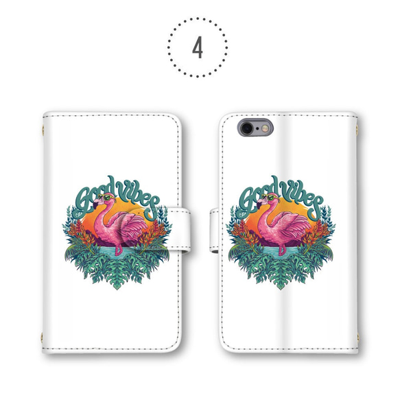 グリーン スマホケース 手帳型 スマホカバー ほぼ全機種対応 ミラー  