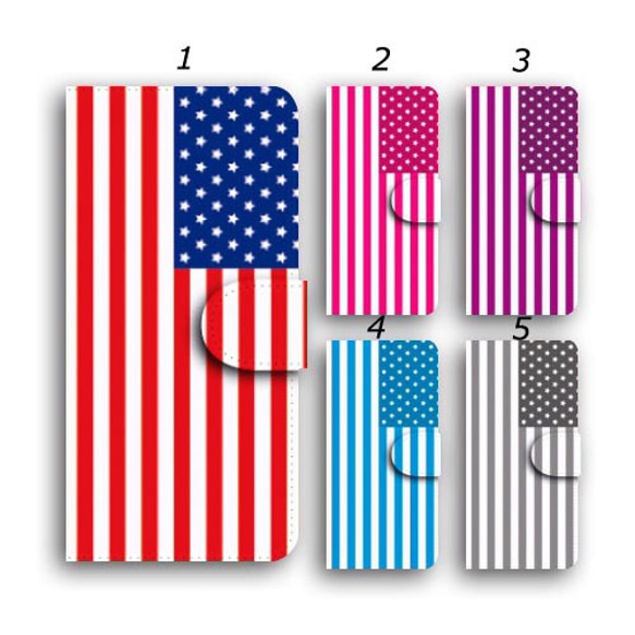 アメリカ国旗 星条旗 スマホケース 手帳型 全機種対応 スマホカバー iPhone ケース xperia ケース 1枚目の画像