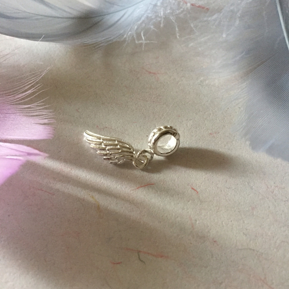 S925素銀純銀附環天使翅膀（3入） 第1張的照片