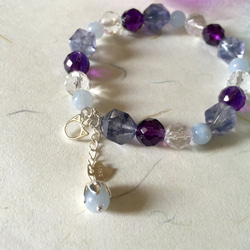 善循環。海藍寶、白水晶、紫水晶+925純銀 第2張的照片