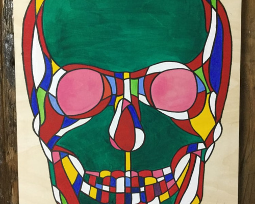 スカル ウォールアート パネルアート タペストリー・壁掛け MANGA