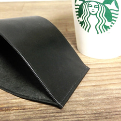 【ブラック】本革カップスリーブS ショートサイズ 黒色 レザークラフト カップカバー  紙コップカバー 紙コップスリーブ 6枚目の画像