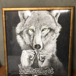 赤ずきんと狼 油絵 原画 キャンバス 手描き 絵画 絵画 メアリ 通販