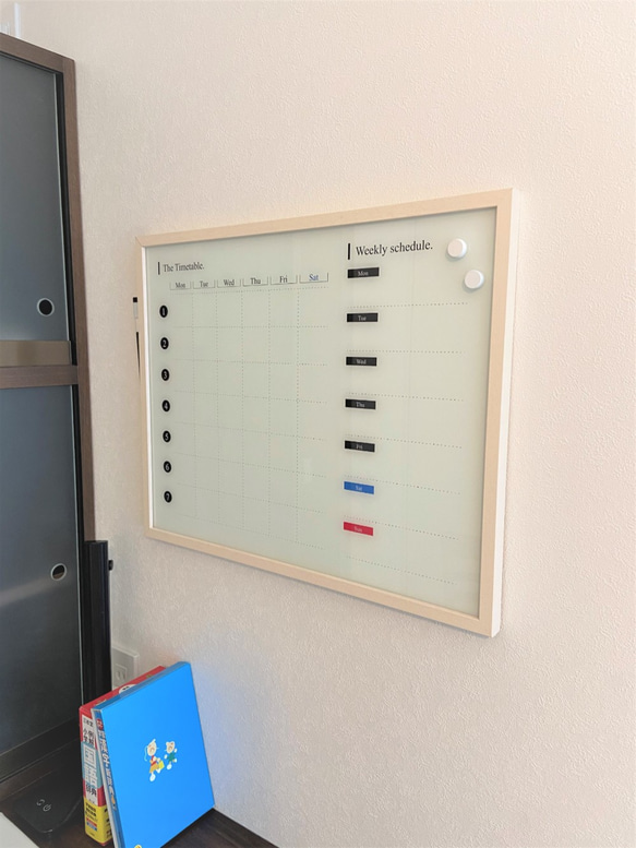 スケジュールボード / タイムテーブル　 時間割 ガラス ホワイトボード 7枚目の画像
