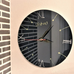 自分デザイン掛け時計 　書き消しできるガラス製時計 2枚目の画像