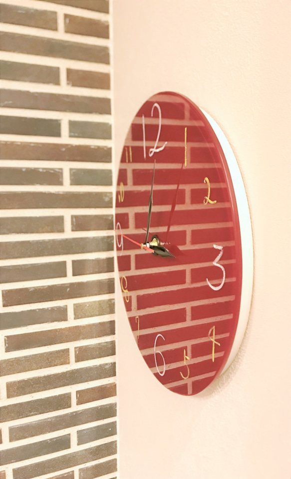 自分デザイン掛け時計 　書き消しできるガラス製時計 4枚目の画像