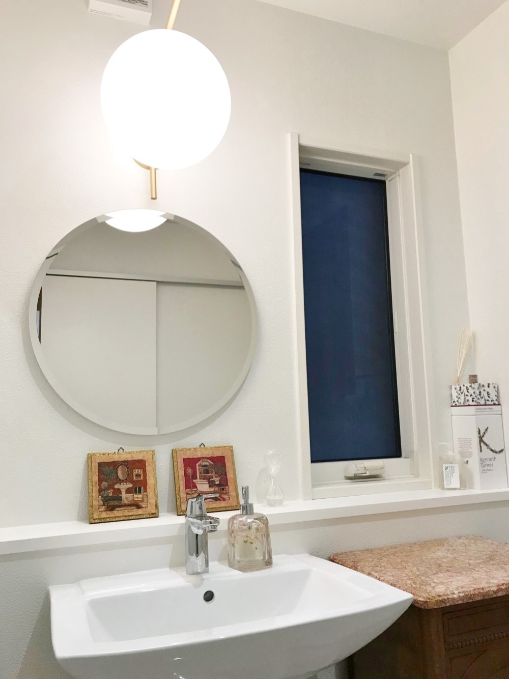 ウォールミラー 600Φ/まるい鏡 面取り  国産素材 鏡 高品質 壁掛けミラー