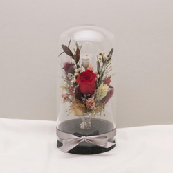 [奇比植作]（赤+ピンクのバラ、赤の花束）永遠の花の花束の星のボトル8X16  - ドライフラワー/ギフト/カスタム 1枚目の画像