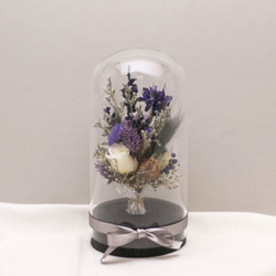 【奇比植作】（淡紫色＋白色玫瑰、深紫色系花束）永生花花束星空瓶8X16 - 乾燥花/禮品/客製 第2張的照片