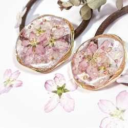 ケイオウ桜＊重なる花びら～ウェーブリングのヘアゴム(小サイズ) 4枚目の画像