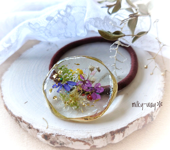 ［再販です!］Dried flower.collection・ウェーブリングヘアゴム 1枚目の画像