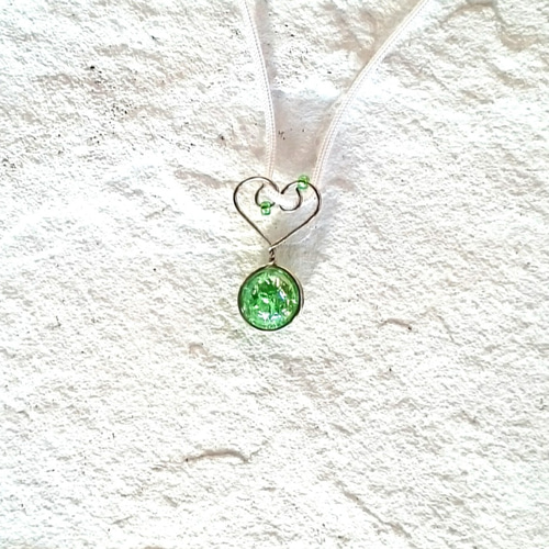 ビー玉ペンダント2個(12㎜ ハート 特別セール) ネックレス・ペンダント