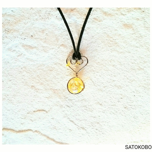 ビー玉ペンダント2個(12㎜ ハート 特別セール) ネックレス・ペンダント