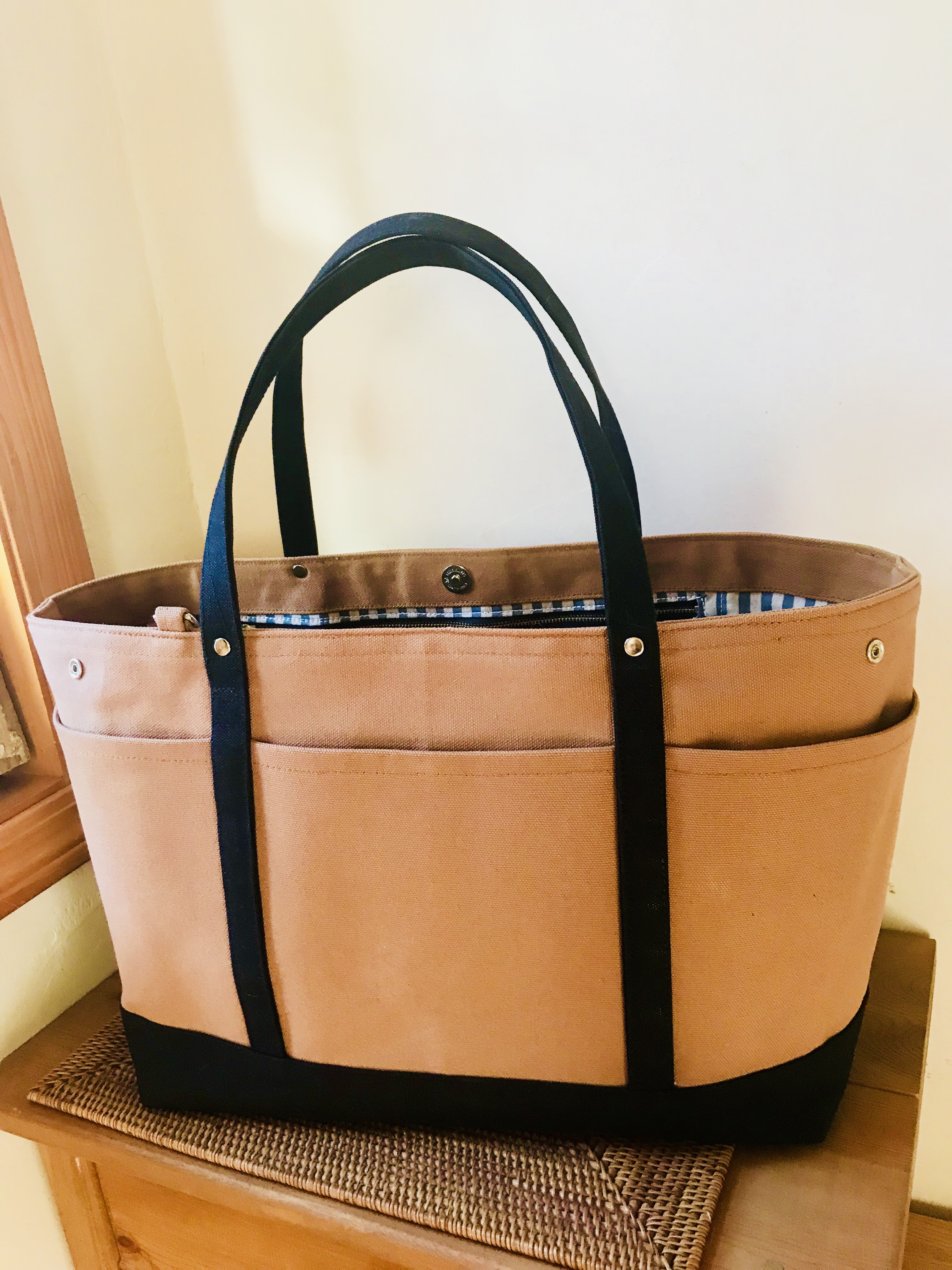 ２WAYトート Ｌサイズ モカ×ブラック