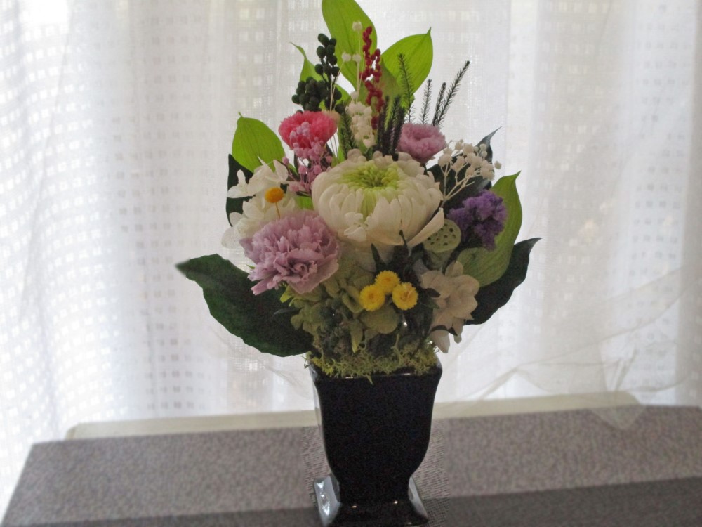 プリザーブドフラワー 花材花器セット