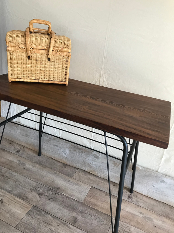 古材 アイアンテーブル 昭和 レトロ 鉄脚 アイアン テーブル カフェ風 古家具 店舗什器 リメイク テーブル 6枚目の画像