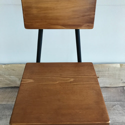 アイアン チェア リメイク 椅子 レトロ イス 鉄脚 花台 アイアン家具 木工家具 男前家具 カフェ B 4枚目の画像