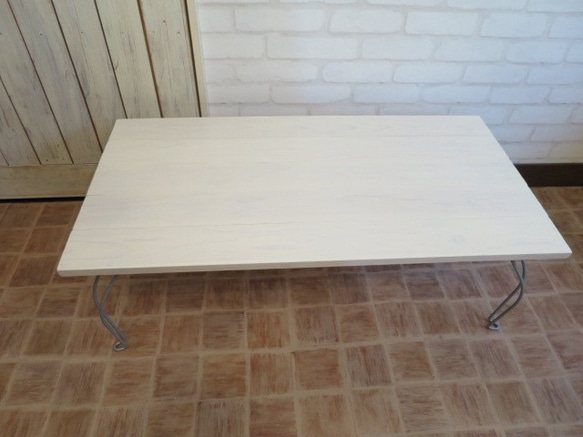 折り畳みテーブル　900mm×455mm　テーブル　リメイク　ローテーブル　ホワイト　 3枚目の画像