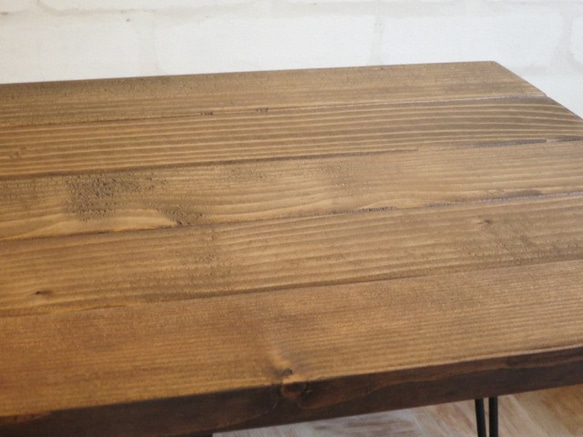 折り畳みテーブル　800mm×450mm　テーブル　リメイク　ローテーブル　ブラウン ビンテージ風 アンティーク風 3枚目の画像