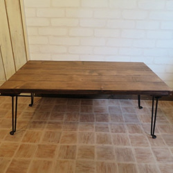 折り畳みテーブル　800mm×450mm　テーブル　リメイク　ローテーブル　ブラウン ビンテージ風 アンティーク風 8枚目の画像
